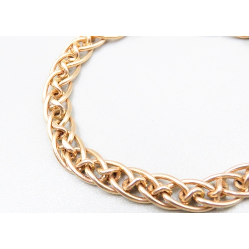 108 - 9 Carat Yellow Gold Double Link Bracelet 18.5cm Long