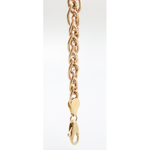 108 - 9 Carat Yellow Gold Double Link Bracelet 18.5cm Long