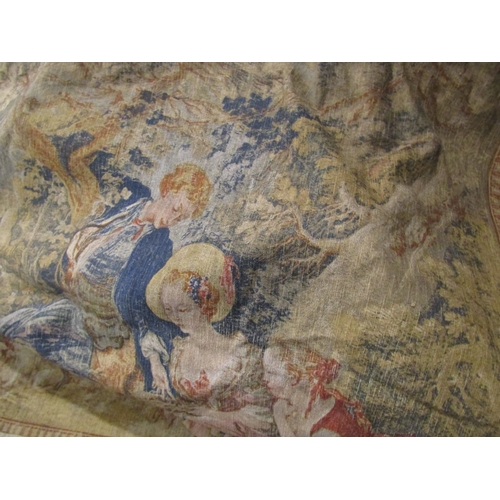 1098 - Antique Aubusson Tapestry Wall Hanging Pastoral Scene Approximately 10ft Wide x 7ft High