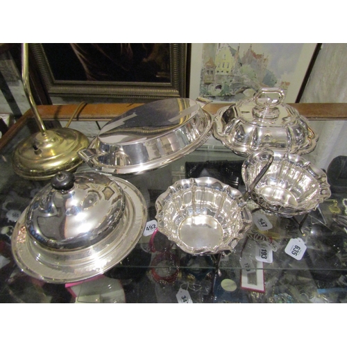 1104 - Collection of Various Edwardian and Later Silver Plated Table Ware Including Two Serving Dishes with... 