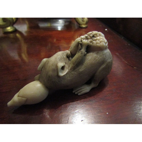 1112 - Carved Netsuke Figure Signed to Base