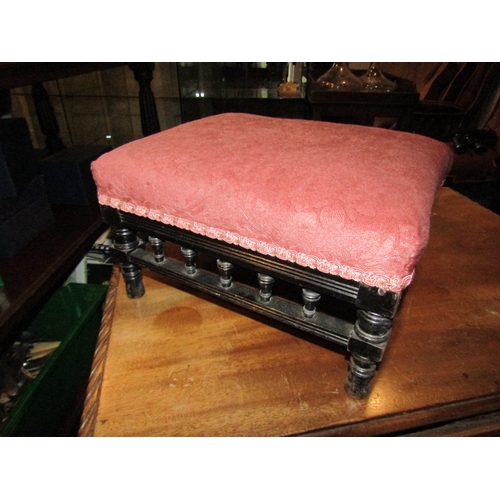 1117 - Upholstered Footstool Approximately 12 Inches Wide x 8 Inches High