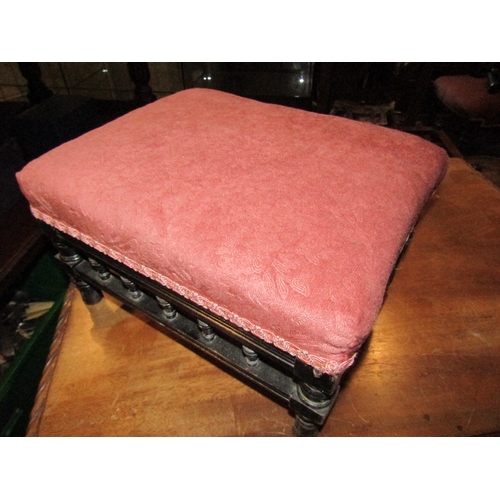 1117 - Upholstered Footstool Approximately 12 Inches Wide x 8 Inches High