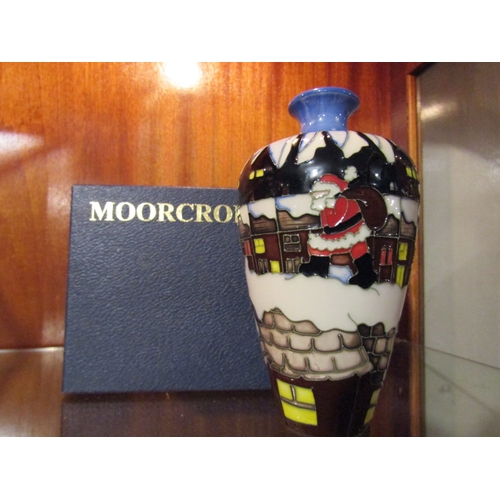 1119 - Moorcroft Christmas Theme Vase Approximately 8 Inches High  Original Presentation Box Present