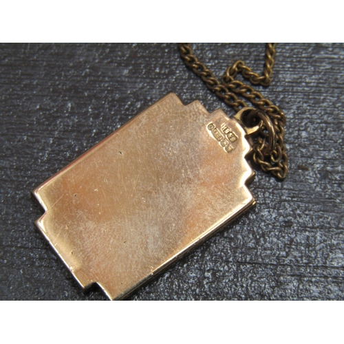 1131 - Nine Carat Yellow Gold Locket Hinged Cover with Rolled Gold Chain Locket Approximately 4cm High