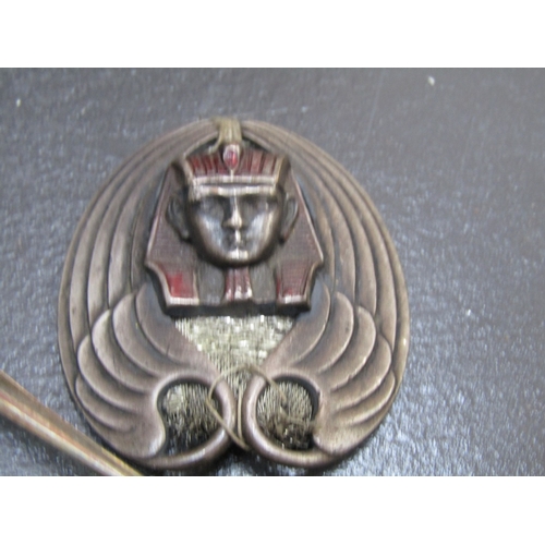 1134 - Silver Clasp Egyptian Motif Silver Spoon Silver Crude Spoon and Brooch