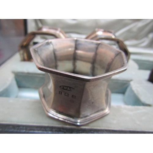 1140 - Four Silver Napkin Rings Contained Within Original Presentation Box