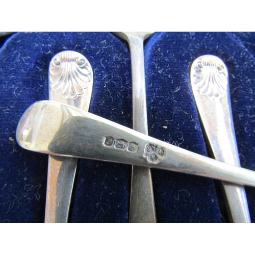 1141 - Full Set of Twelve Solid Silver Teaspoons Contained Within Original West and Son Presentation Box