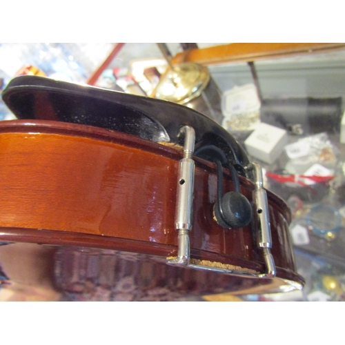 1144 - Violin and Bow Contained Within Padded Travelling Case Working Order