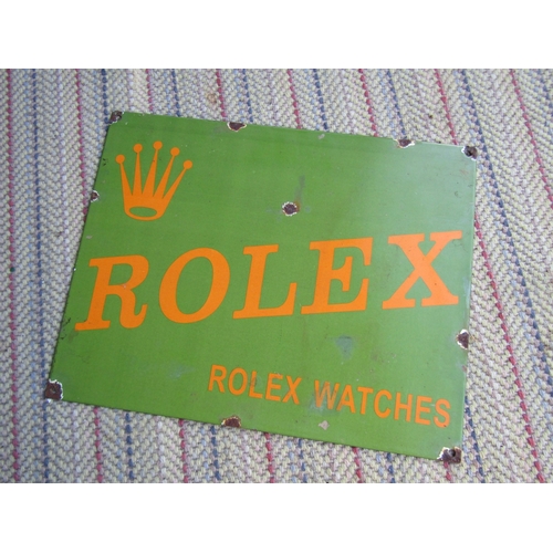 1148 - Rolex Enamel Metal Jewellers Sign Approximately 10 Inches Wide x 8 Inches High