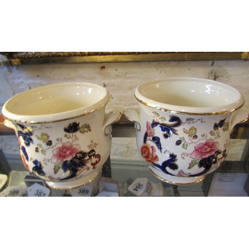 1156 - Pair of Masons Ironstone Mandalay Pattern Ice Pails or Planters Each Approximately 8 Inches High x 7... 