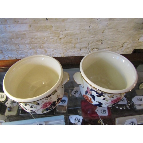 1156 - Pair of Masons Ironstone Mandalay Pattern Ice Pails or Planters Each Approximately 8 Inches High x 7... 