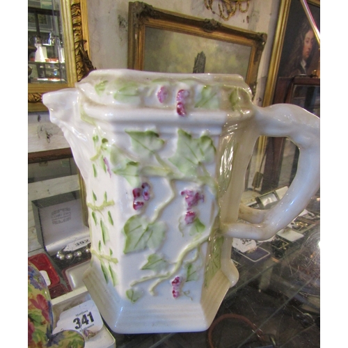 1158 - Belleek Green Mark Table Jug with Shaped Form Handle Approximately 8 Inches High