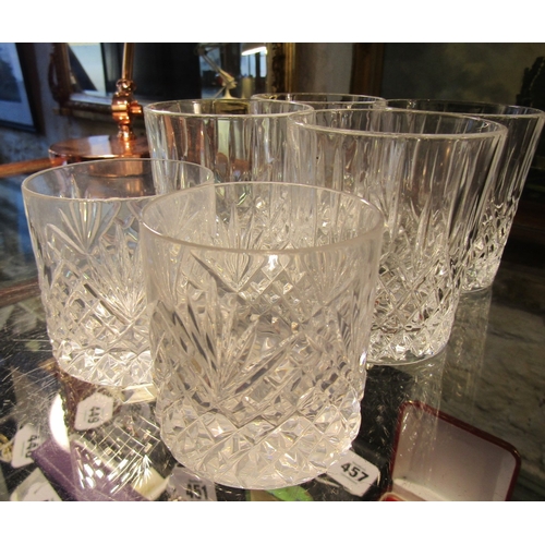 1161 - Six Whiskey Glass Tumblers Irish Cut Crystal Including Waterford