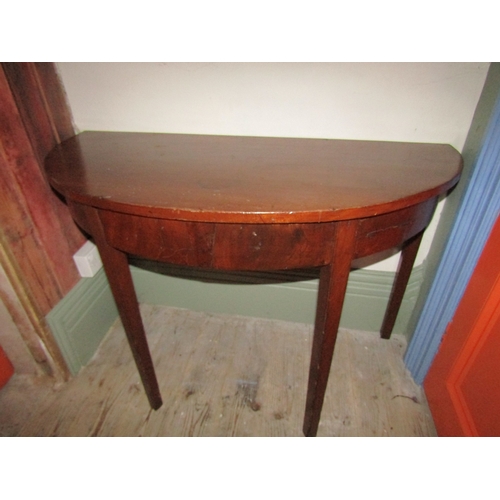 1162 - George III Mahogany Demi Lune Side Table Approximately 42 Inches Wide x 29 Inches High