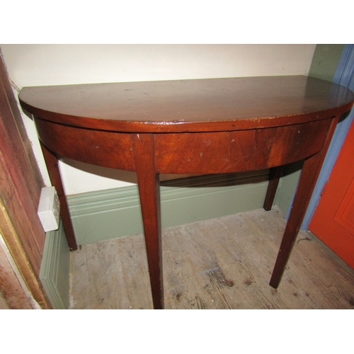 1162 - George III Mahogany Demi Lune Side Table Approximately 42 Inches Wide x 29 Inches High