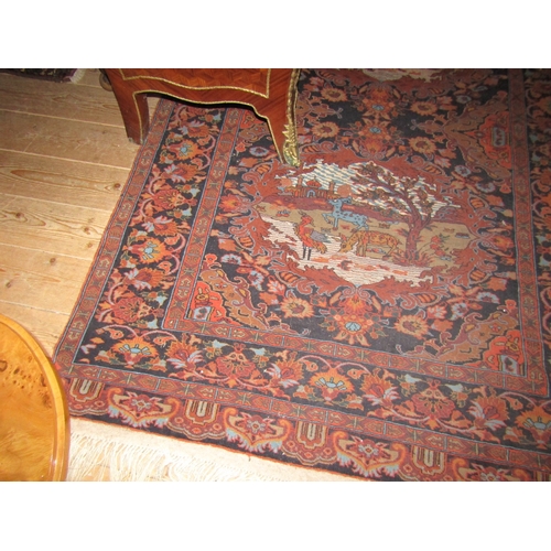 1165 - Persian Pure Wool Rug Burgundy Ground Patterned Borders Approximately 6ft Long x 3ft 6 Inches Wide