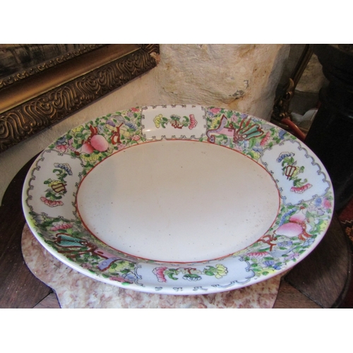 1177 - Large Oriental Canton Terrine and Cover with Dish Good Original Condition Twin Handled Approximately... 