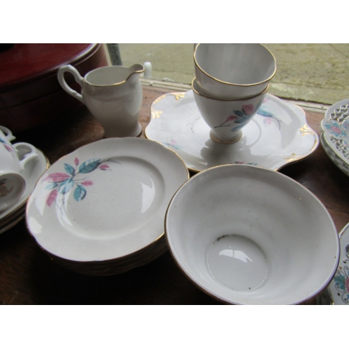 1179 - Various Porcelain and Nut Dish Contained Within Mahogany Case Quantity as Photographed