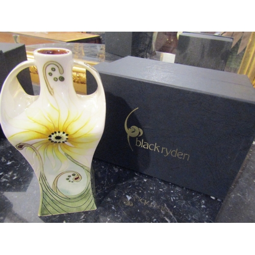 1183 - Black Ryden Vase with Original Presentation Box Approximately 9 Inches High