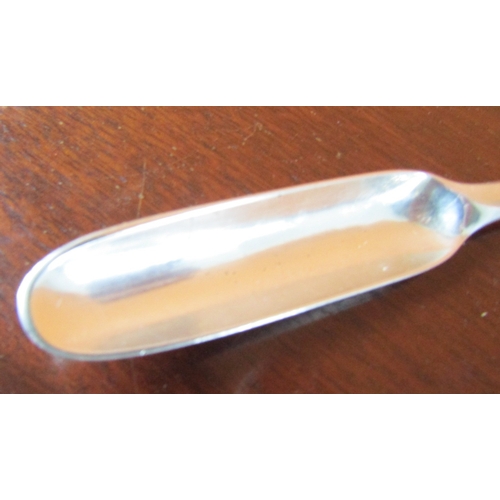 1206 - Antique Silver Marrow Spoon Approximately 9 Inches Long