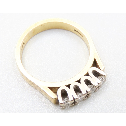 122 - Diamond Four Stone Ring Mounted in 18 Carat Yellow Gold Ring Size M