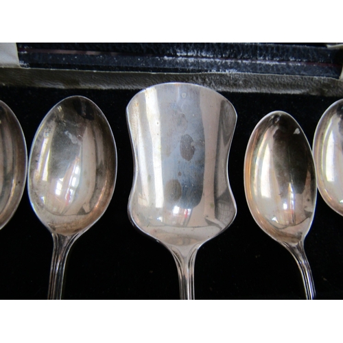 1222 - Set of Six Silver Teaspoons with Matching Silver Caddy Spoon Contained Within Original Presentation ... 