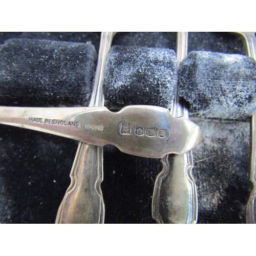 1222 - Set of Six Silver Teaspoons with Matching Silver Caddy Spoon Contained Within Original Presentation ... 