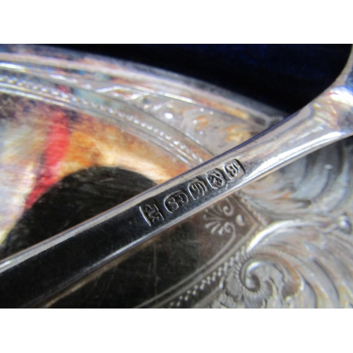 1224 - Edwardian Silver Plated Presentation Knife and Fork Finely Detailed Contained Within Original Presen... 