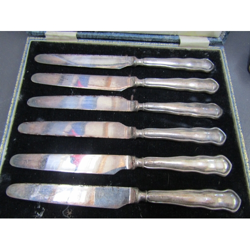 1227 - Set of Six Silver Handled Butter Knives Contained Within Original Presentation Box