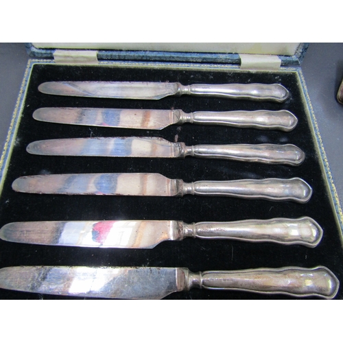 1227 - Set of Six Silver Handled Butter Knives Contained Within Original Presentation Box