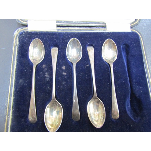 1228 - Set of Five Silver Teaspoons Contained Within Presentation Box