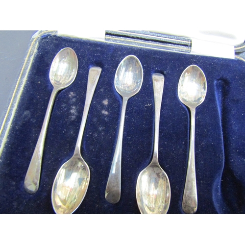 1228 - Set of Five Silver Teaspoons Contained Within Presentation Box