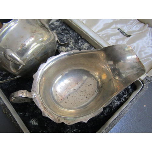 1230 - Pair of Silver Sauce Boats Contained Within Original Presentation Box