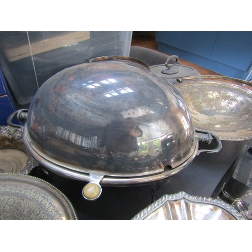 1235 - Large Collection of Antique Silver Plate Including Salver and Others Quantity as Photographed