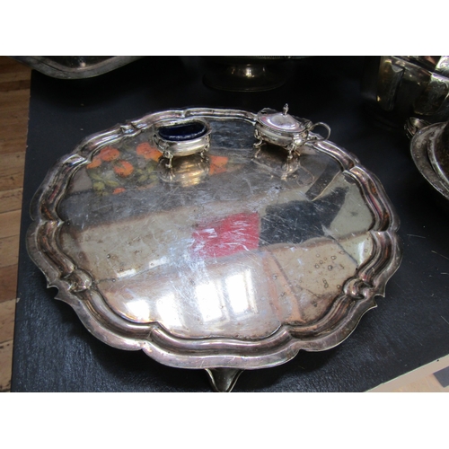 1235 - Large Collection of Antique Silver Plate Including Salver and Others Quantity as Photographed