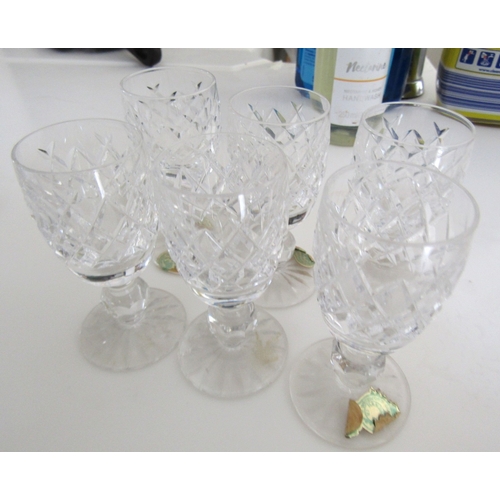 1238 - Waterford Crystal Set of Six Crystal Goblets Pedestal Form Each Approximately 5 Inches High