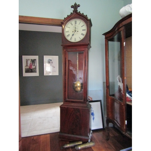 1243 - William IV Mahogany Cased Dublin Made Long Case Clock Original Condition with Weights Pendulum Roman... 