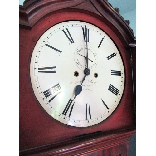 1243 - William IV Mahogany Cased Dublin Made Long Case Clock Original Condition with Weights Pendulum Roman... 