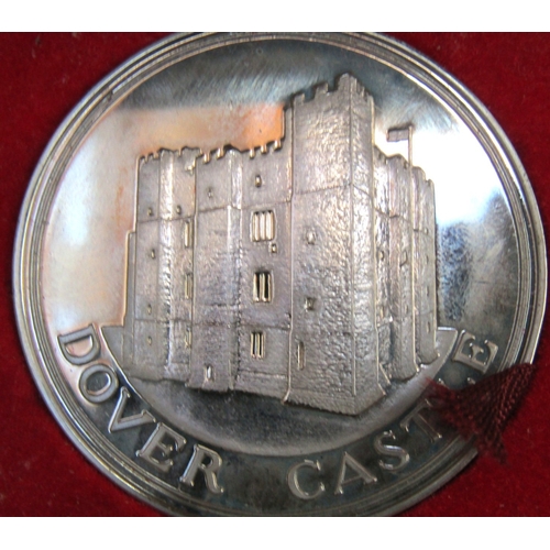 1244 - Silver Commemorative Medallion Dover Castle and Silver Masons Medal Dated 1921 Two Pieces in Lot