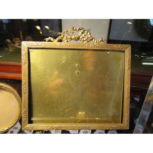 1277 - Three French Photograph Frames Ormolu Mounted Largest Approximately 4 Inches High x 5 Inches Wide