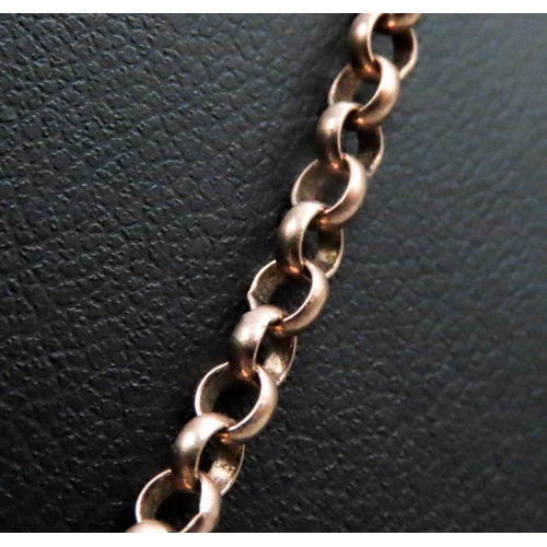 128 - 9 Carat Rose Gold Belcher Link Chain Necklace 76cm Long