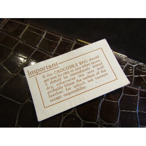 1289 - Crocodile Skin Ladies Evening Clutch Approximately 10 Inches Wide and Pigskin Money Wallet Approxima... 