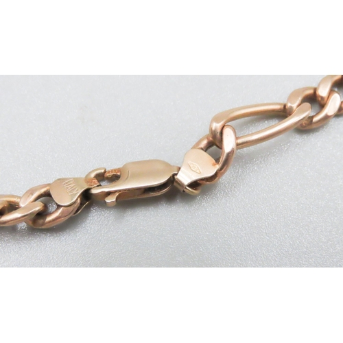 130 - 9 Carat Yellow Gold Figaro Link Chain Necklace 60cm Long