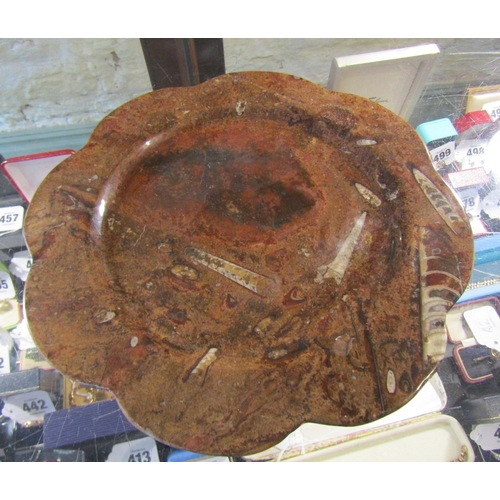 1350 - Fossilised Charger Approximately 11 Inches Diameter Shaped Form