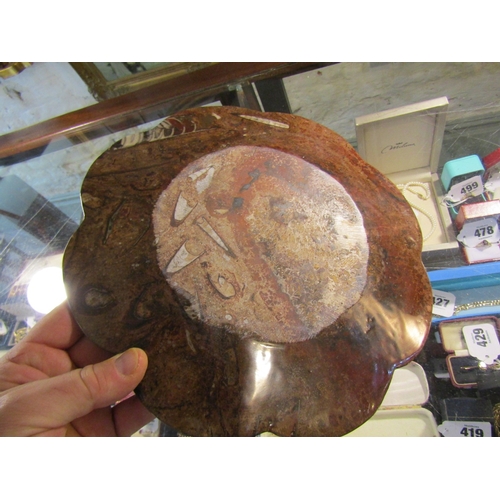 1350 - Fossilised Charger Approximately 11 Inches Diameter Shaped Form