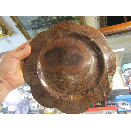 1350 - Fossilised Charger Approximately 11 Inches Diameter Shaped Form