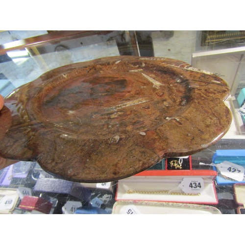 1350 - Fossilised Charger Approximately 11 Inches Diameter Shaped Form