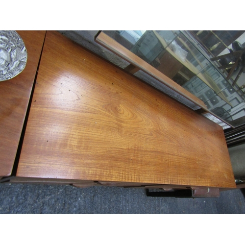 1360 - Vintage Hardwood Dressing Table Chest Mirror Plate Above Four Drawers Approximately 5ft Wide