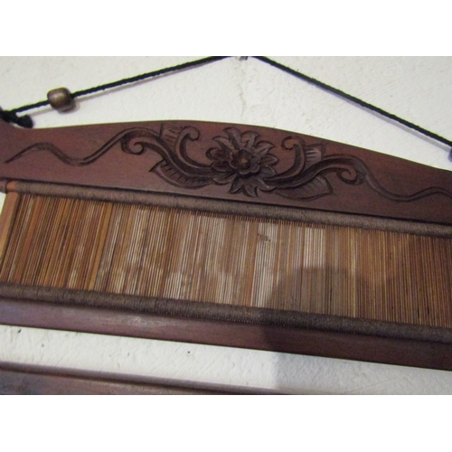 1366 - Unusual Tribal or Ethnic Hardwood Loom Approximately 2ft Wide